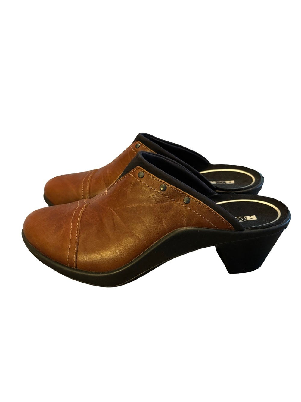 Romika Mokassetta 271 Leather Clogs Mules - Brandy Brown - Size 40 / US 9